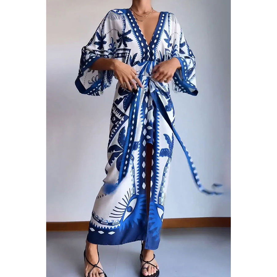 Positioning Loose Dress Casual Vacation Half Length Sleeve