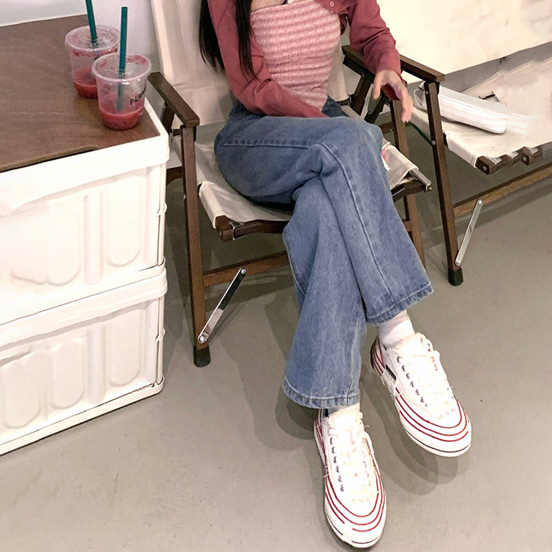 Julia Fashion - Streetwear Y2K High Waist Straight Denim Jeans