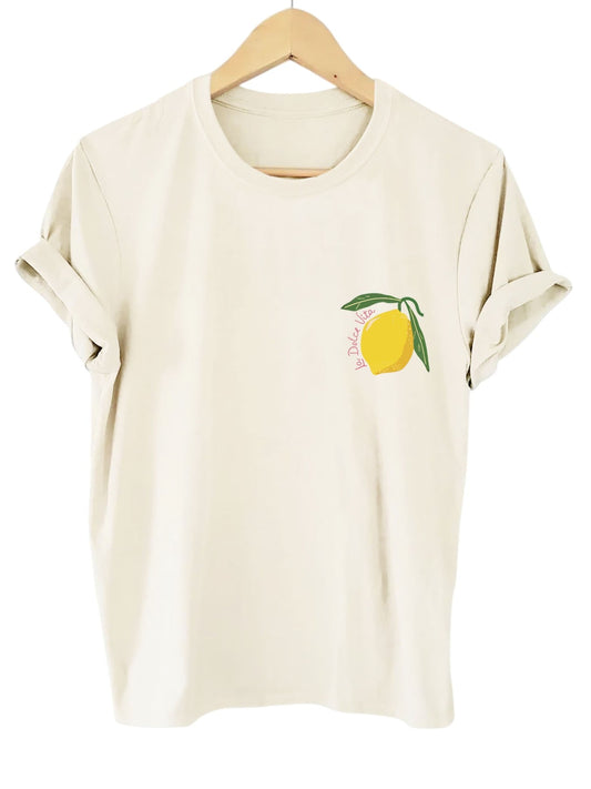Trendy Women's Lemon Print Summer Shirt – Lightweight, Breathable, Short Sleeve, Ideal for Warm Weather
