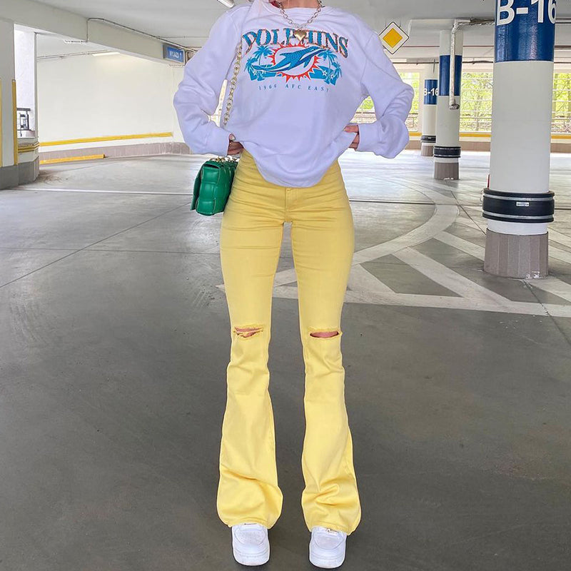 Julia Fashion - Vintage Stripe Jean Streetwear