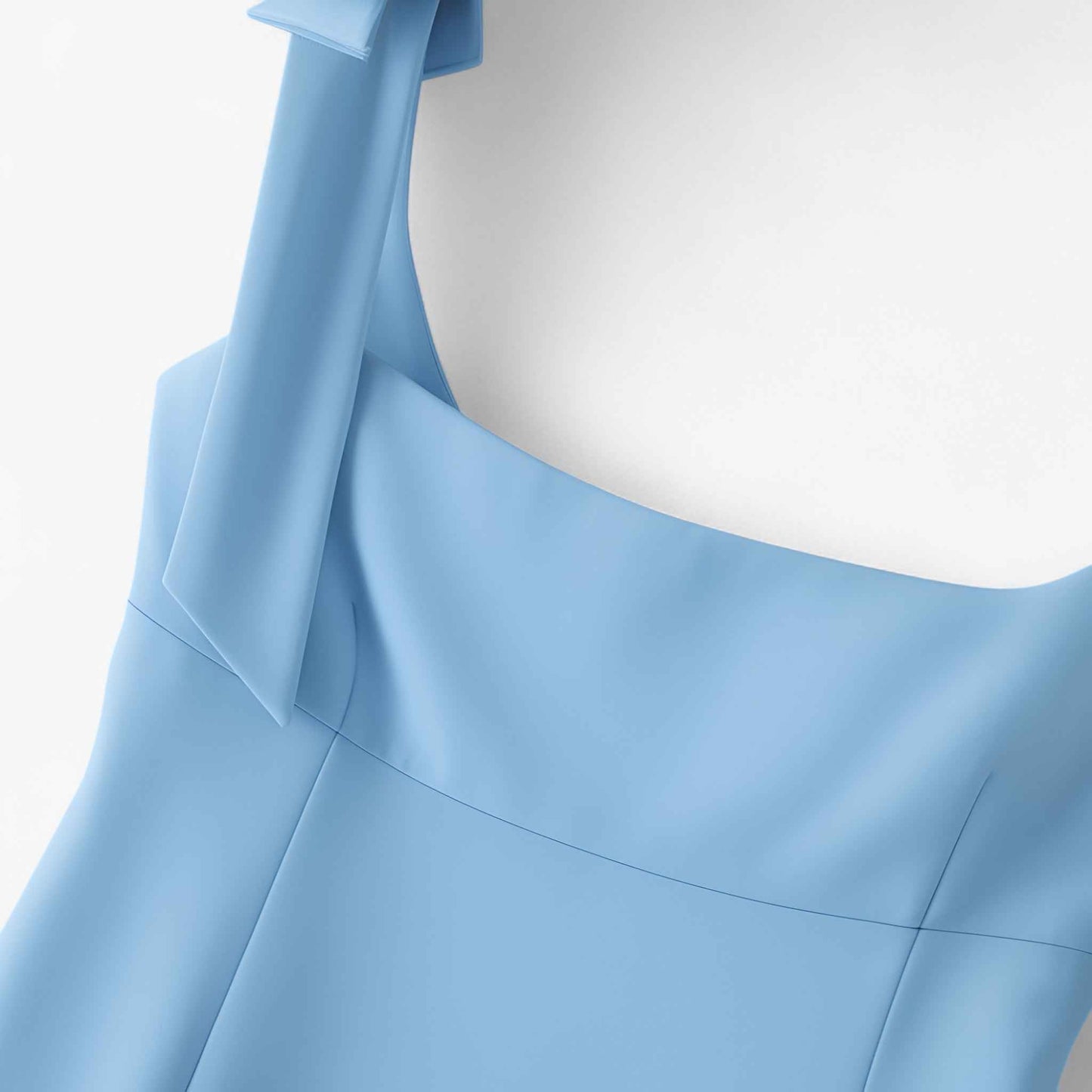 Maison Structured Cami Top | Square Neck Bow Detail Slim Fit