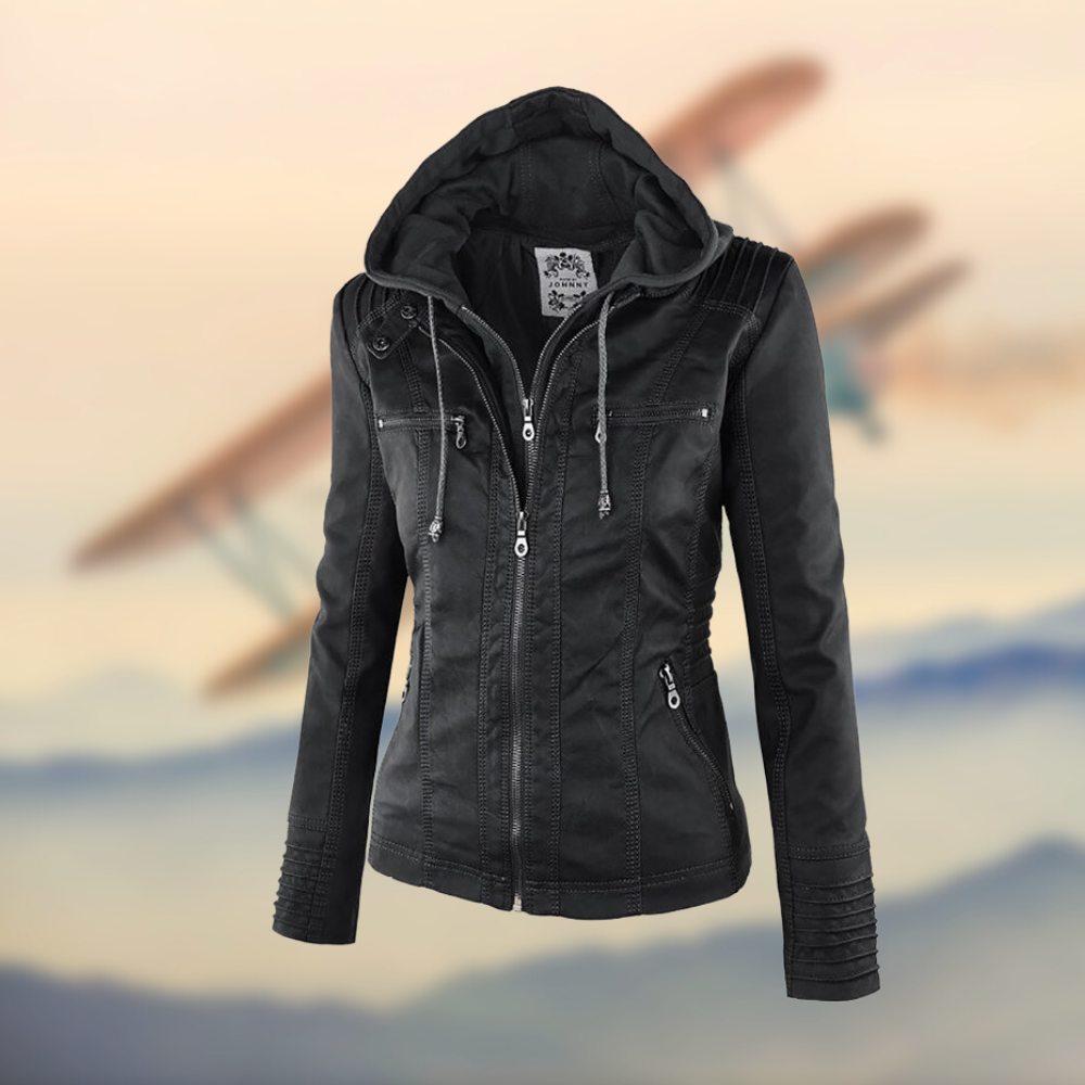 | Women's Zip-Up Biker Jacket