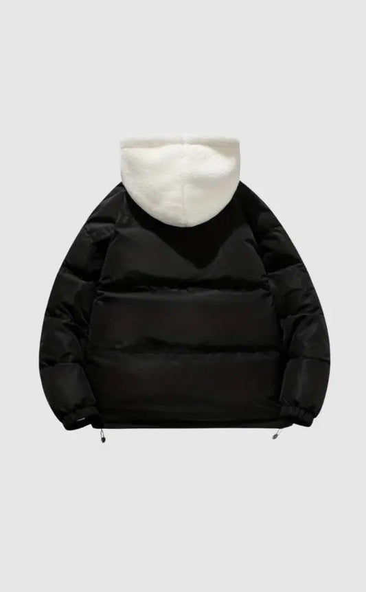 Women's Padded Puffer Jacket Quilted with Fleece Lining and Adjustable Hood