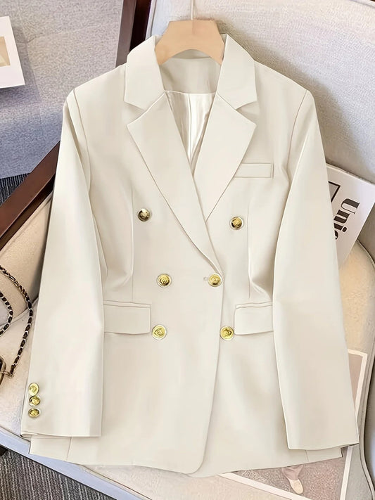 Women’s Tailored Double-Breasted Blazer – All-Season Formal Wear