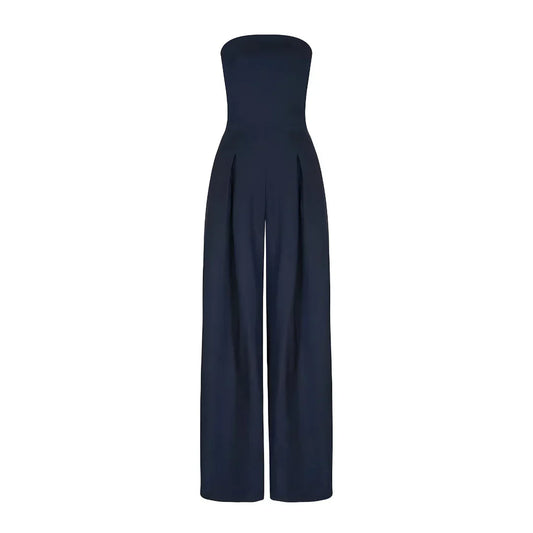 Women’s Tube Jumpsuit with Waist Sculpting Corset Effect – Elegant Slim Fit