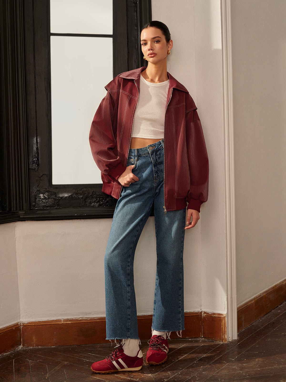 Womens Jacket Burgundy