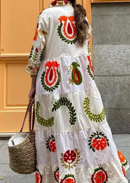 Garden Bloom EmbroideRed Maxi Dress