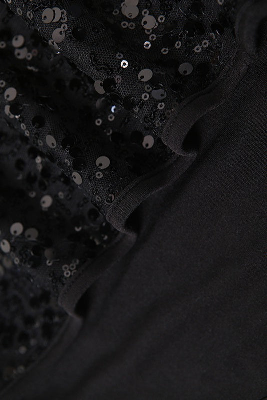 Strapless Sequin Embellished Corset Bodice Draped High Slit Maxi Gown