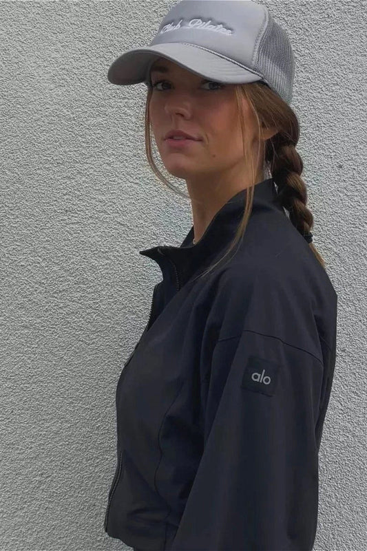 Active Zip Breathable Crop Bomber Jacket