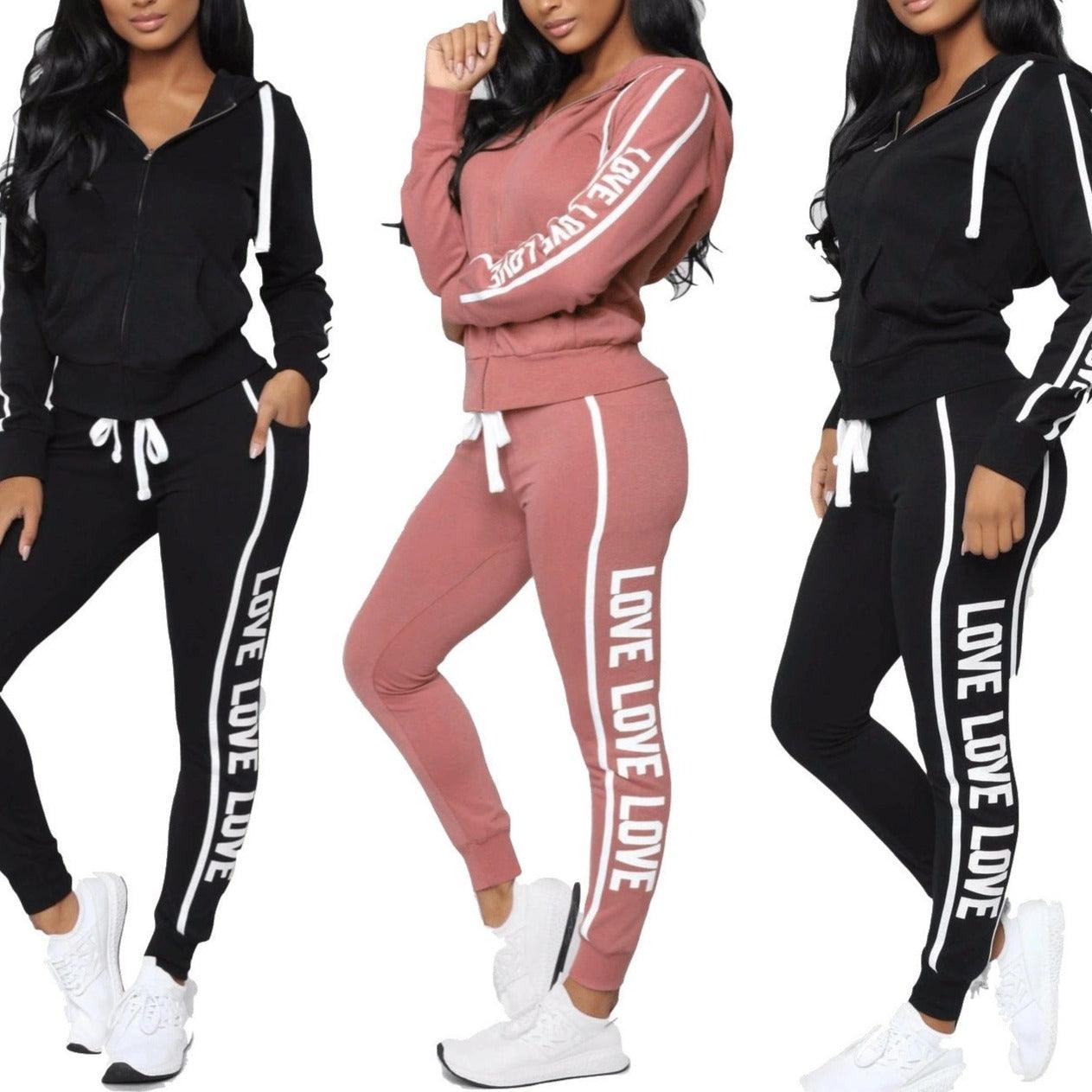 KittenAlarm - Alexandra Printed Hooded Jacket & Joggings Pants Set
