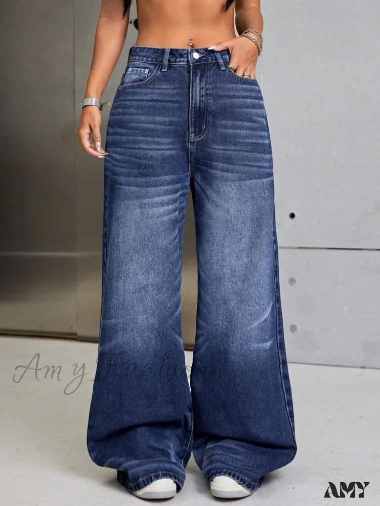Amy Fashion - High Waist Wide Leg Jeans