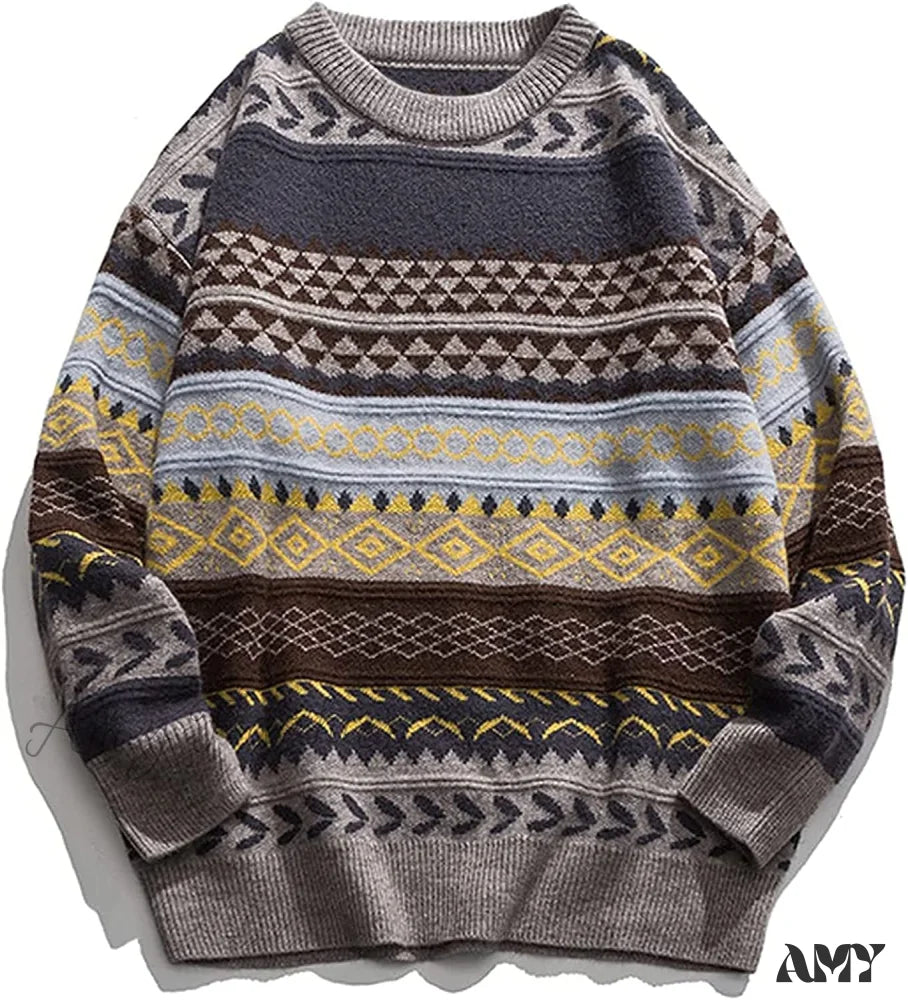 Amy Fashion - Ladies Autumn/Winter Retro Striped Sweater