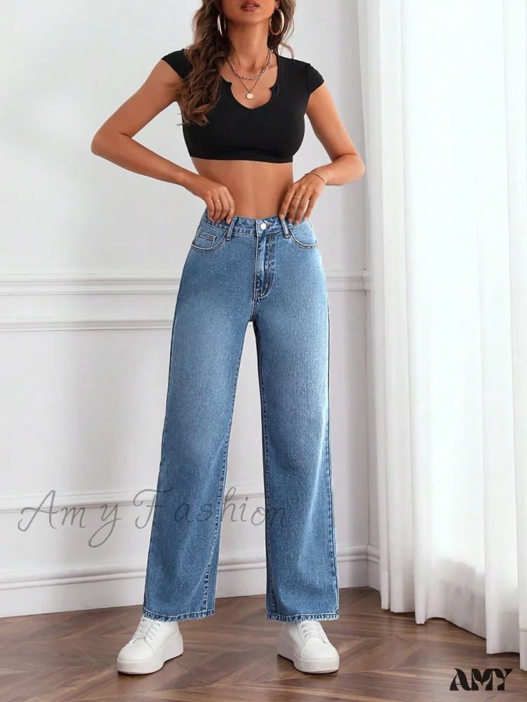 Amy Fashion - Slant Pocket Jeans