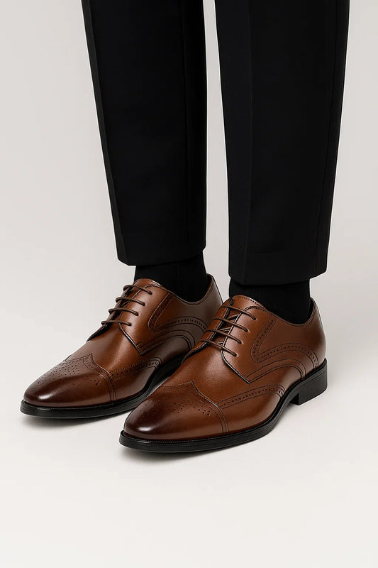 Men's Brogue Oxford Shoes | Polished PU Leather | Maison Collection