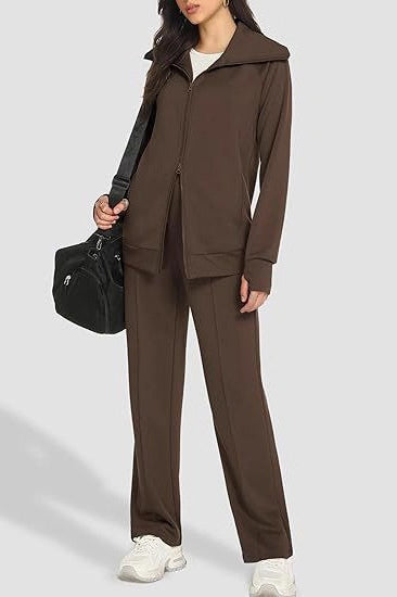 Monochrome Track Jacket Pants Activewear Set