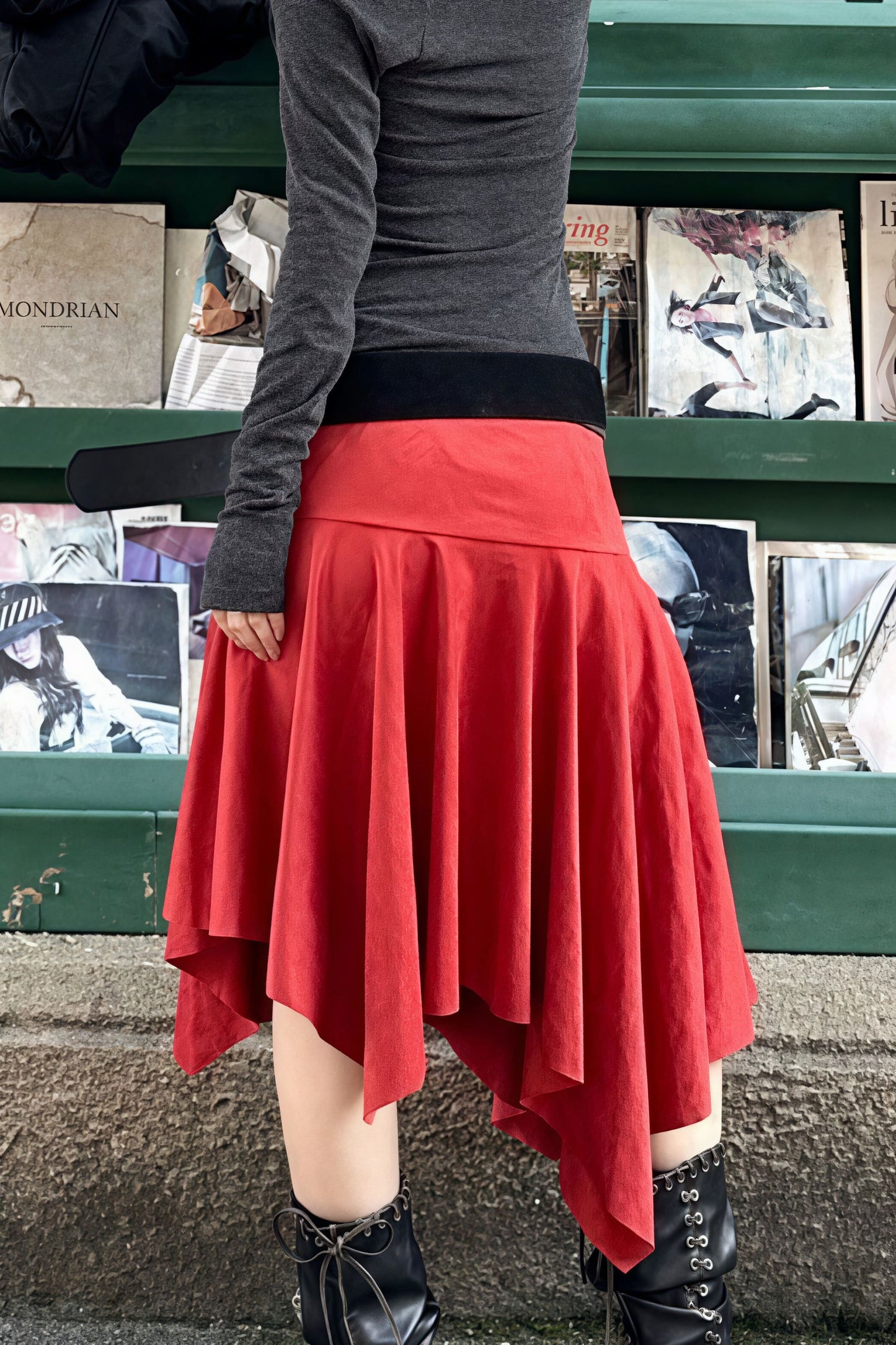 Chic Suede High Waist Asymmetrical Skirt