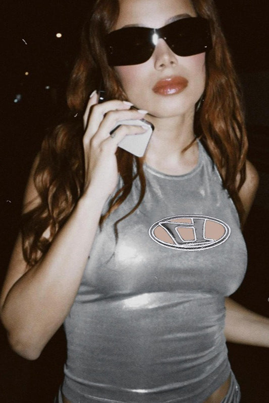 Knit Lace-Up Halter Neck Crop Top