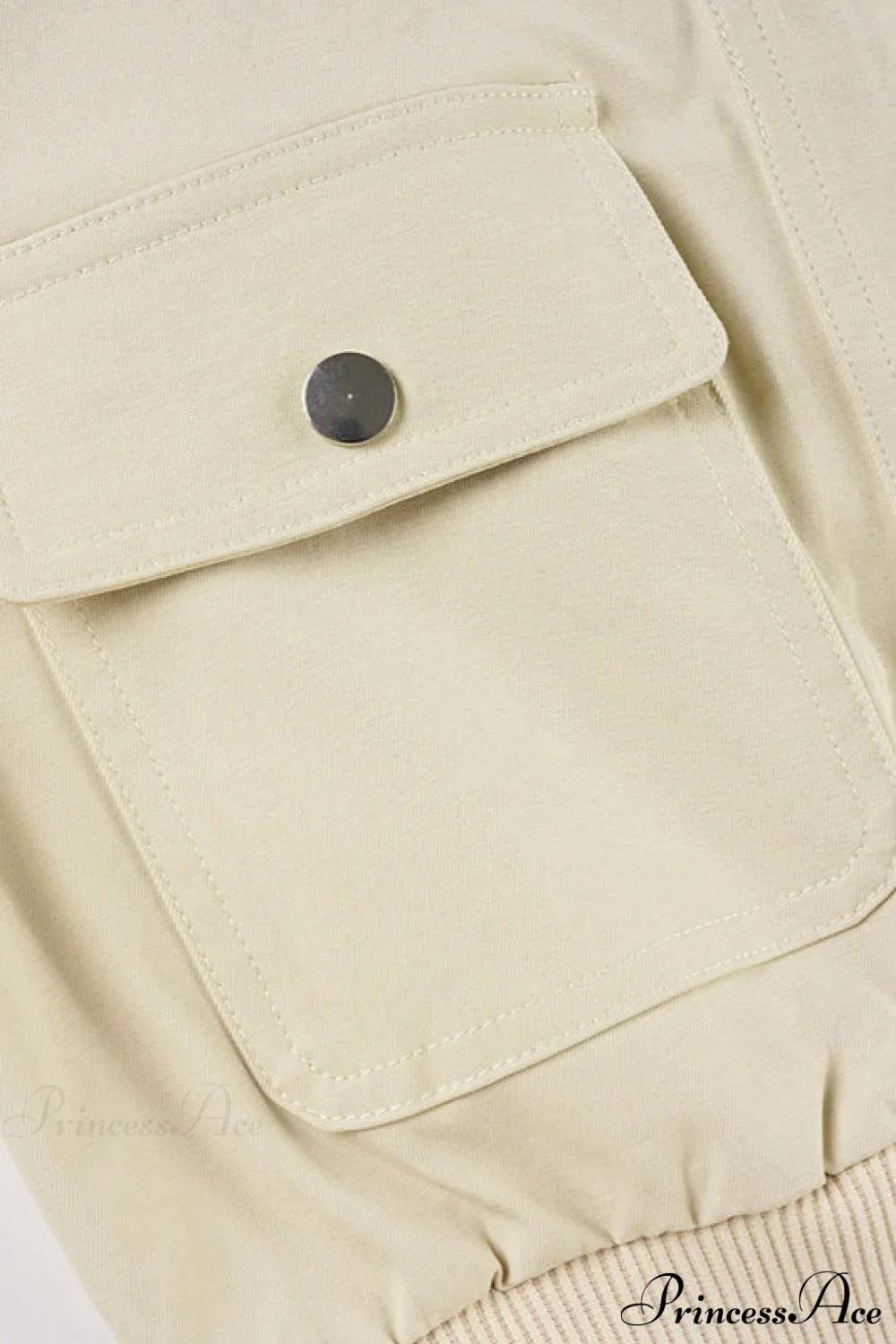 Cargo Zip Pocket Stand Collar Waist Casual Jacket