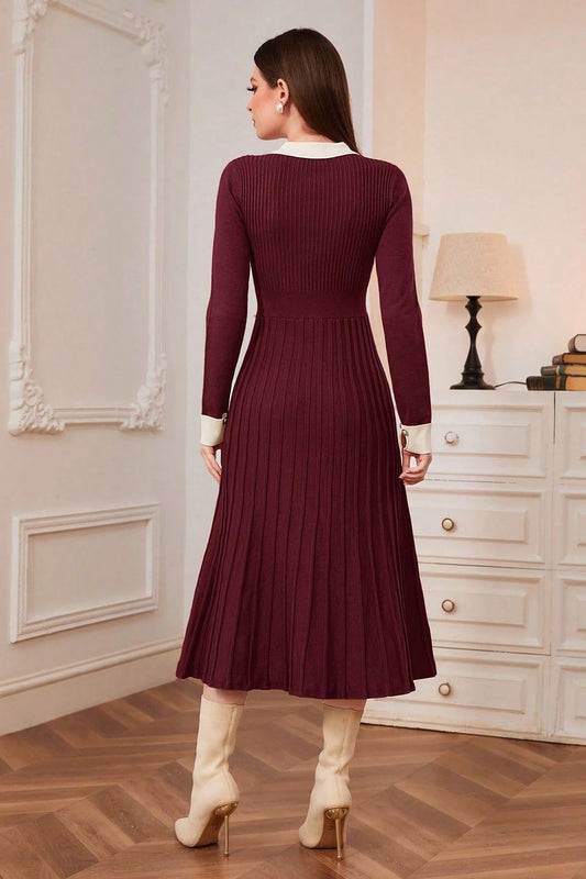 Vintage Knit A-Line Sweater Dress