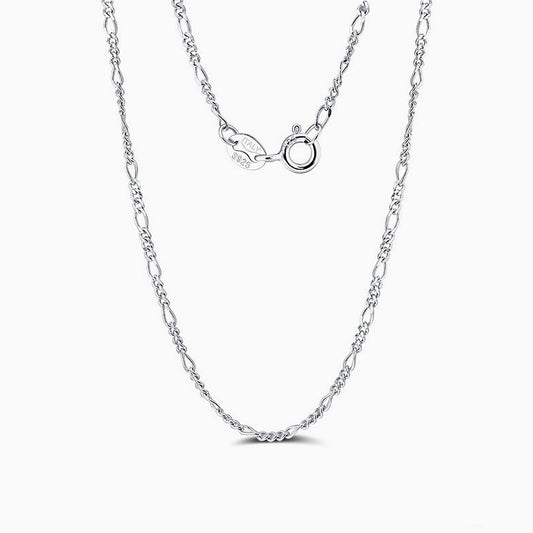 Sterling Silver Polished Figaro Chain Necklace