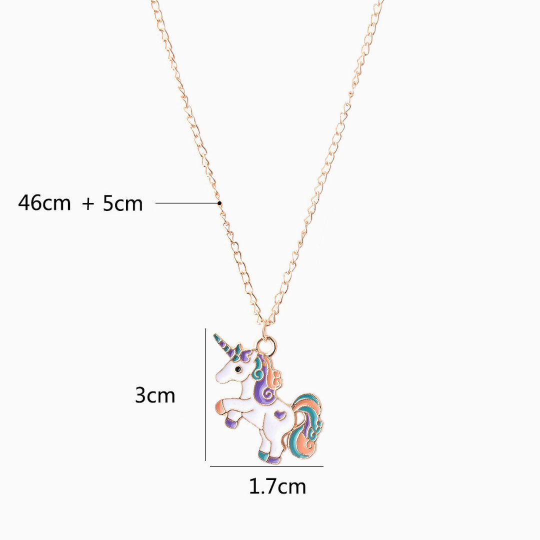 Fly Back Childhood Unicorn Pendant Necklace - Gold Plated