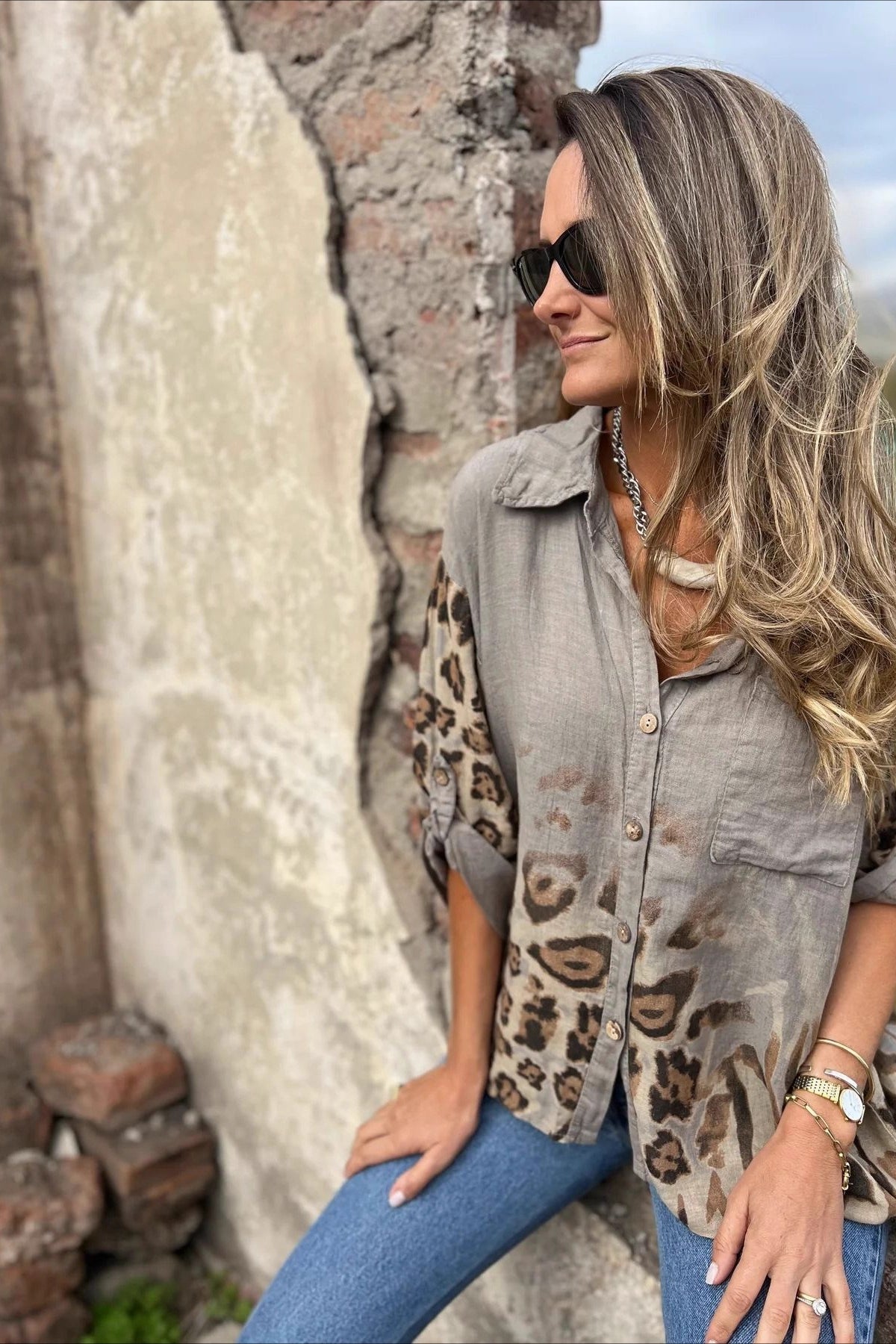 Loose Comfortable Leopard Print Blouse