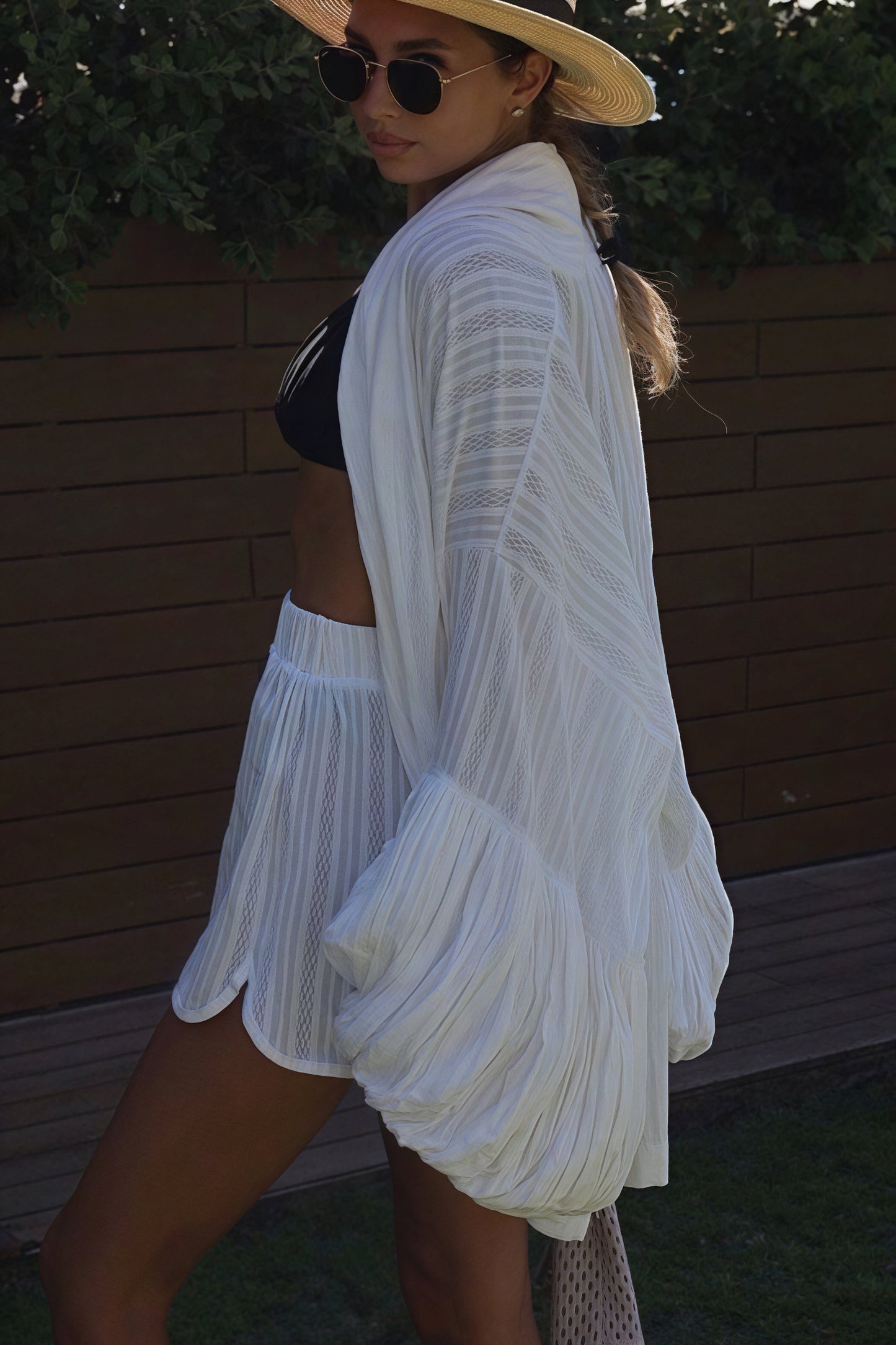 | Solid Tie Loose Cutout Two Piece Set