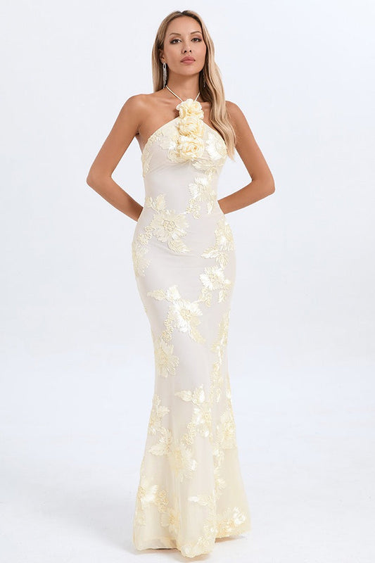 | Floral Foil Print Maxi Dress