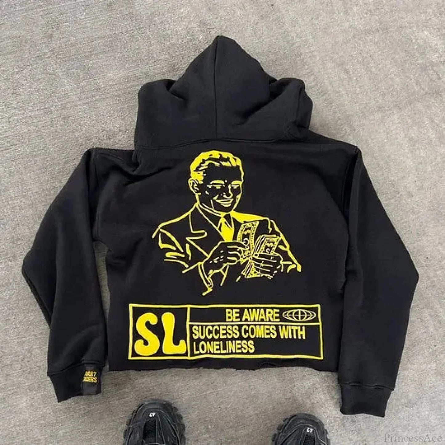 Dark Alphabet Graphic Pullover Hoodie