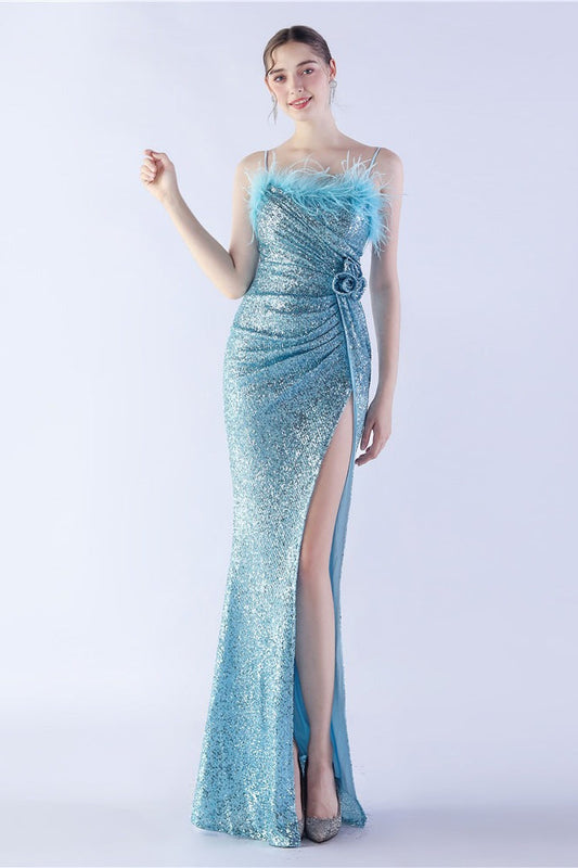 | Feather Embellished Maxi Dress