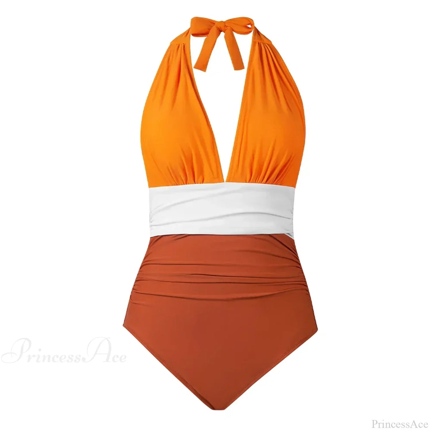 Deep V-neck Halter Backless One Piece Set