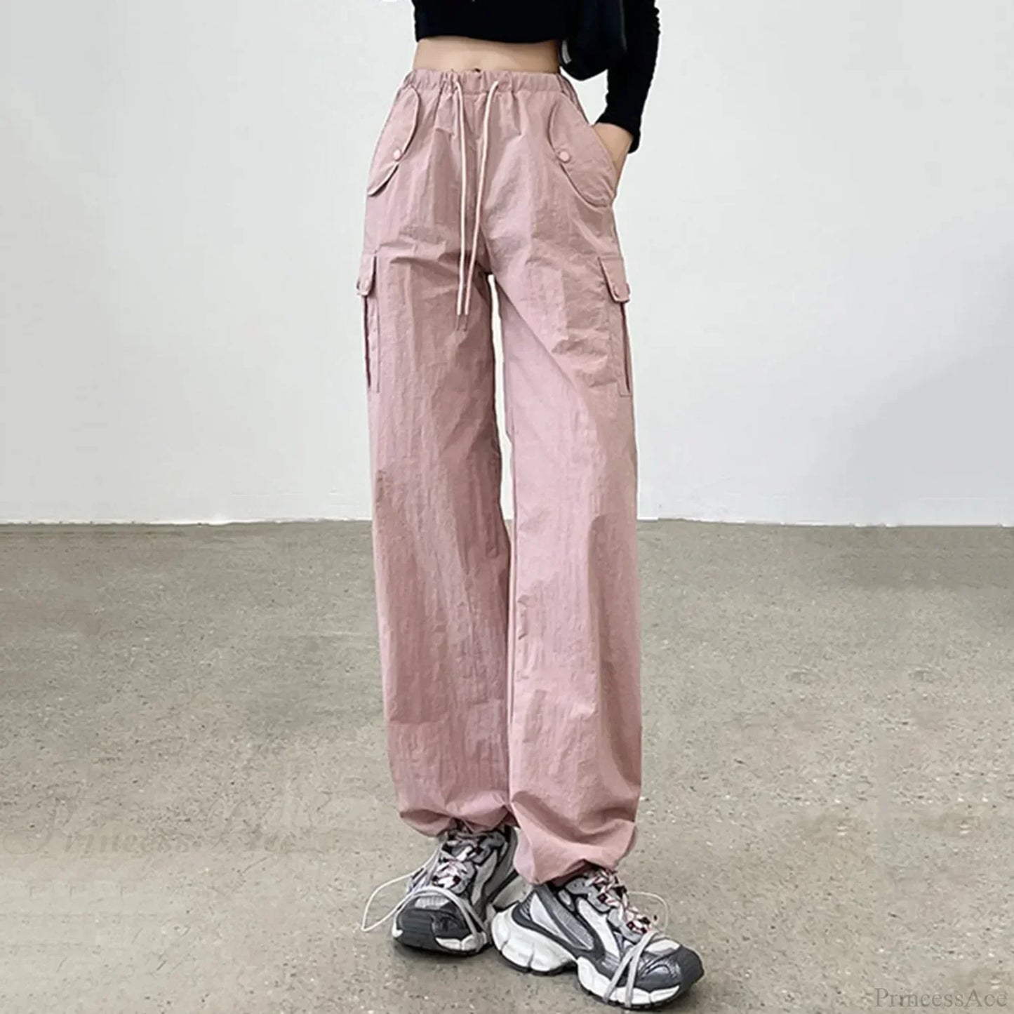 Drawstring Bound Feet Slim Fit Jogger Pants