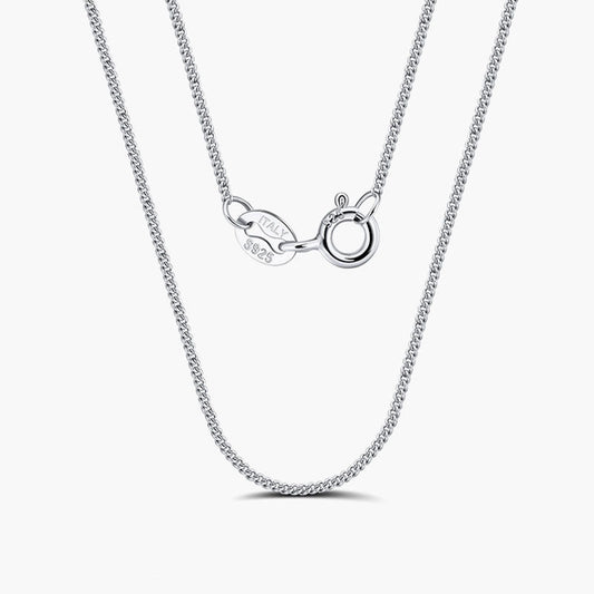 Dynamic Silver Polished 1MM Curb Chain Necklace