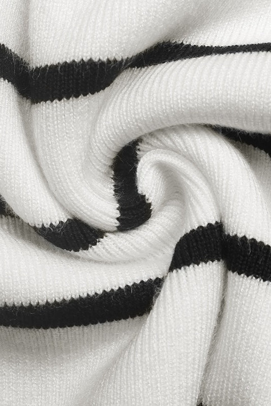 Ribbed V-Neck Long Sleeve Sweater