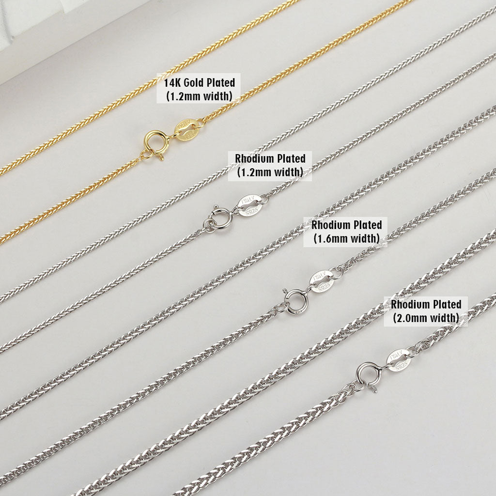Chic Sterling Silver 1.2MM Wheat Chain Necklace