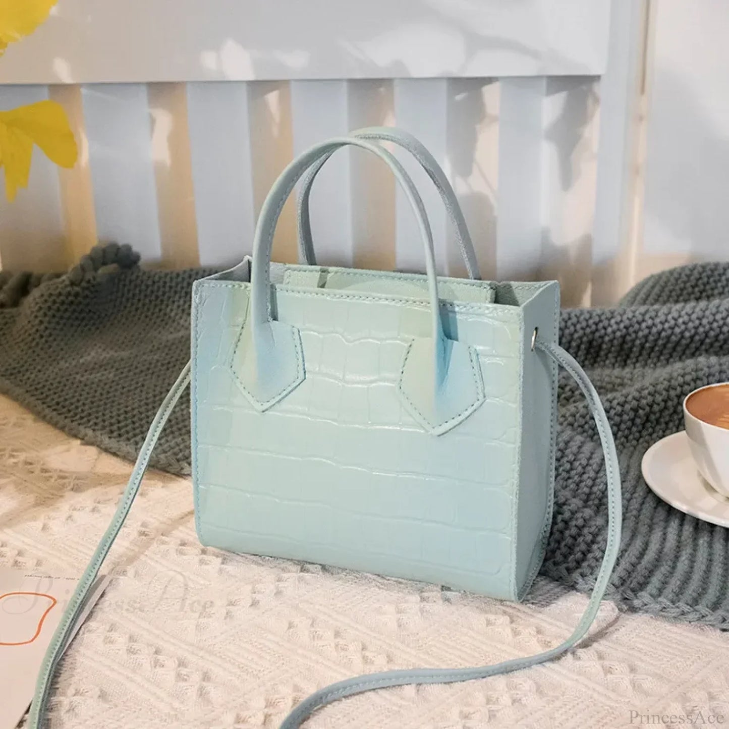 Fashion PU Leather Square Crossbody Handbag