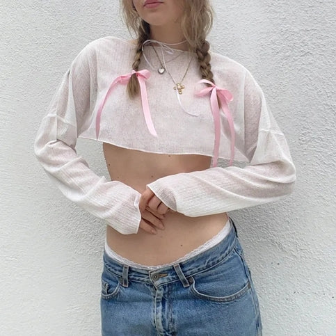 White Loose Smock Long Sleeve Shirt