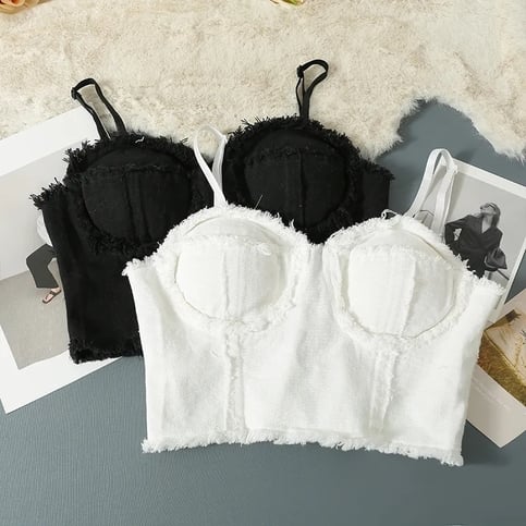 Spaghetti Strap Corset Crop Top