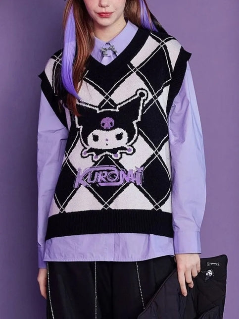 Japanese Anime Argyle Sweater Vest