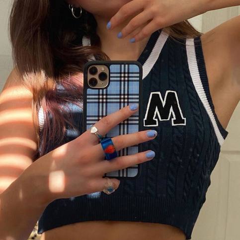 Preppy Letter Print Knit Tank Sweater Vest Sleeveless V Neck Vintage Crop Top Pullover Summer Aesthetic Casual E-Girl Kawaii Korean Japanese Harajuku