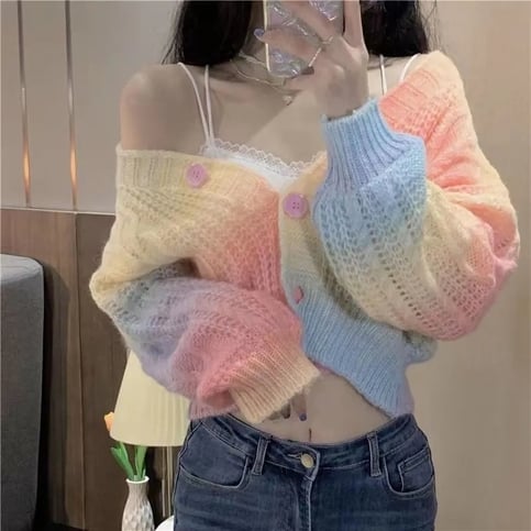 Rainbow V Neck Sweater