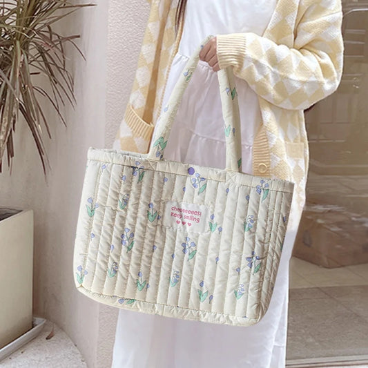 Flower Padded Tote Bag