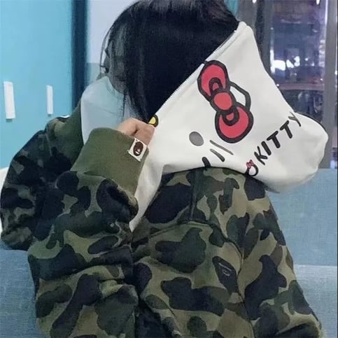Kitty Cat Camouflage Hooded Sweatshirt