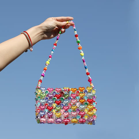 Jelly Heart Bead Handbag