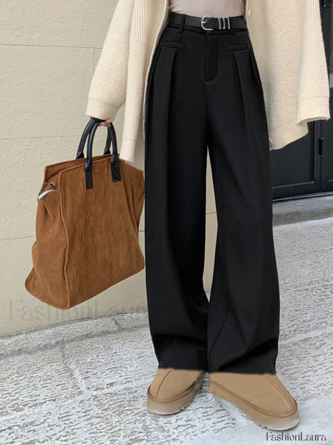 High Waist Graceful Straight Leg Pants