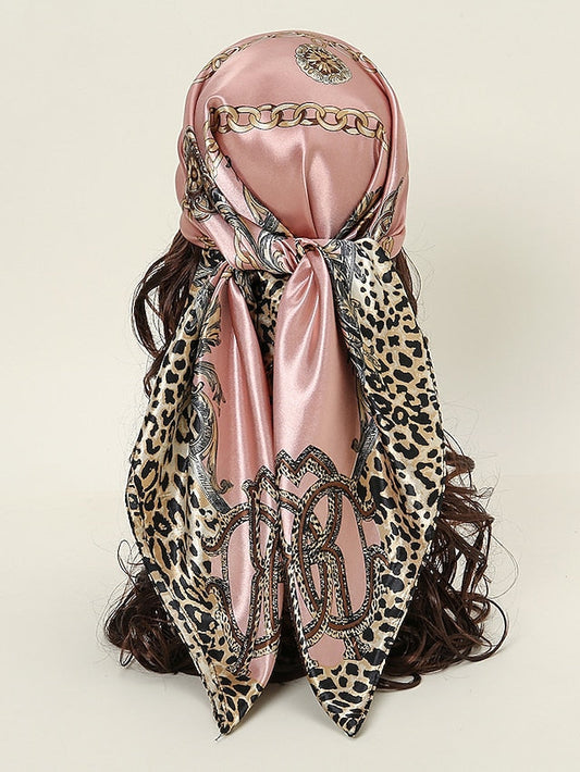 1pcs 90*90cm Square Silk Scarves Women Foulard Head Office Ladies Shawl Wrap Muffler Pareo Bandanna Female Print Hijab Poncho Beach for Women