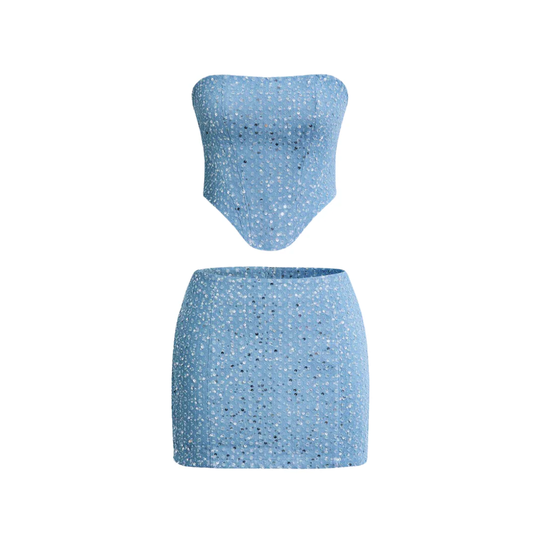Lauren | Women's Sparkling Denim Set