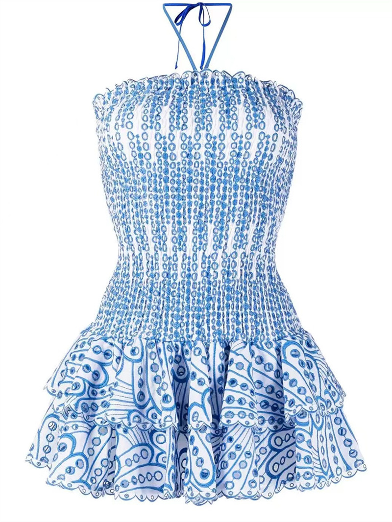 | Smocked Strapless Mini Dress