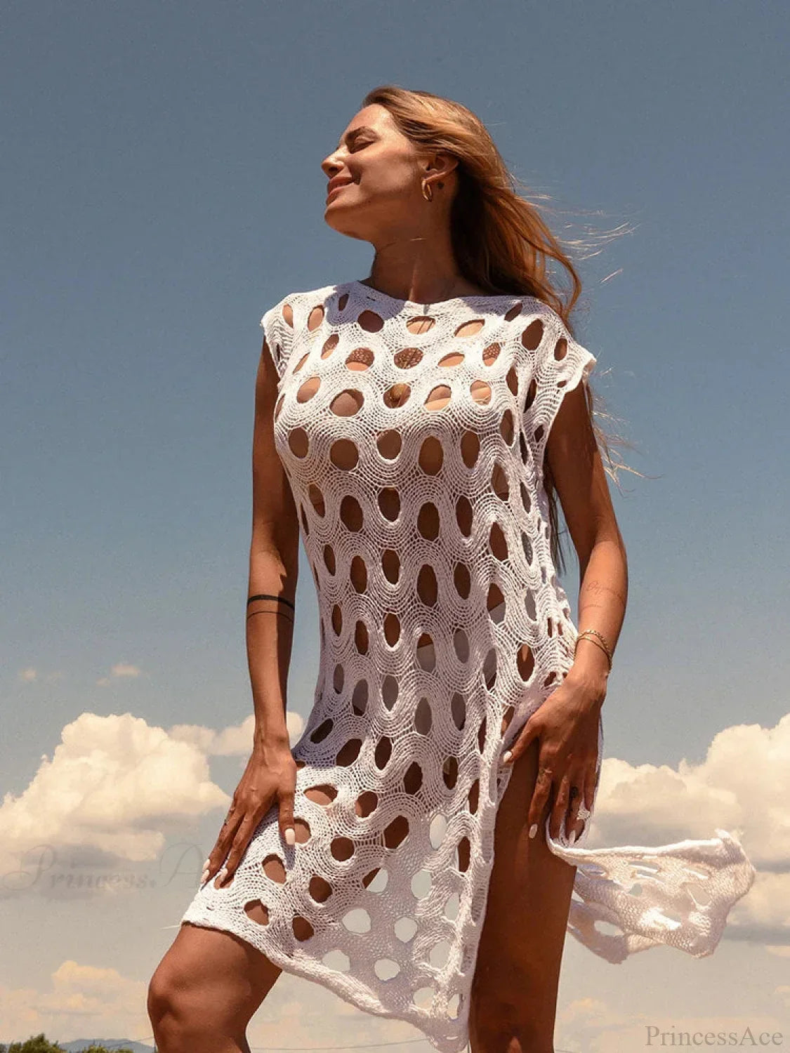 Knitted Hollow Out Bikini Cover Up