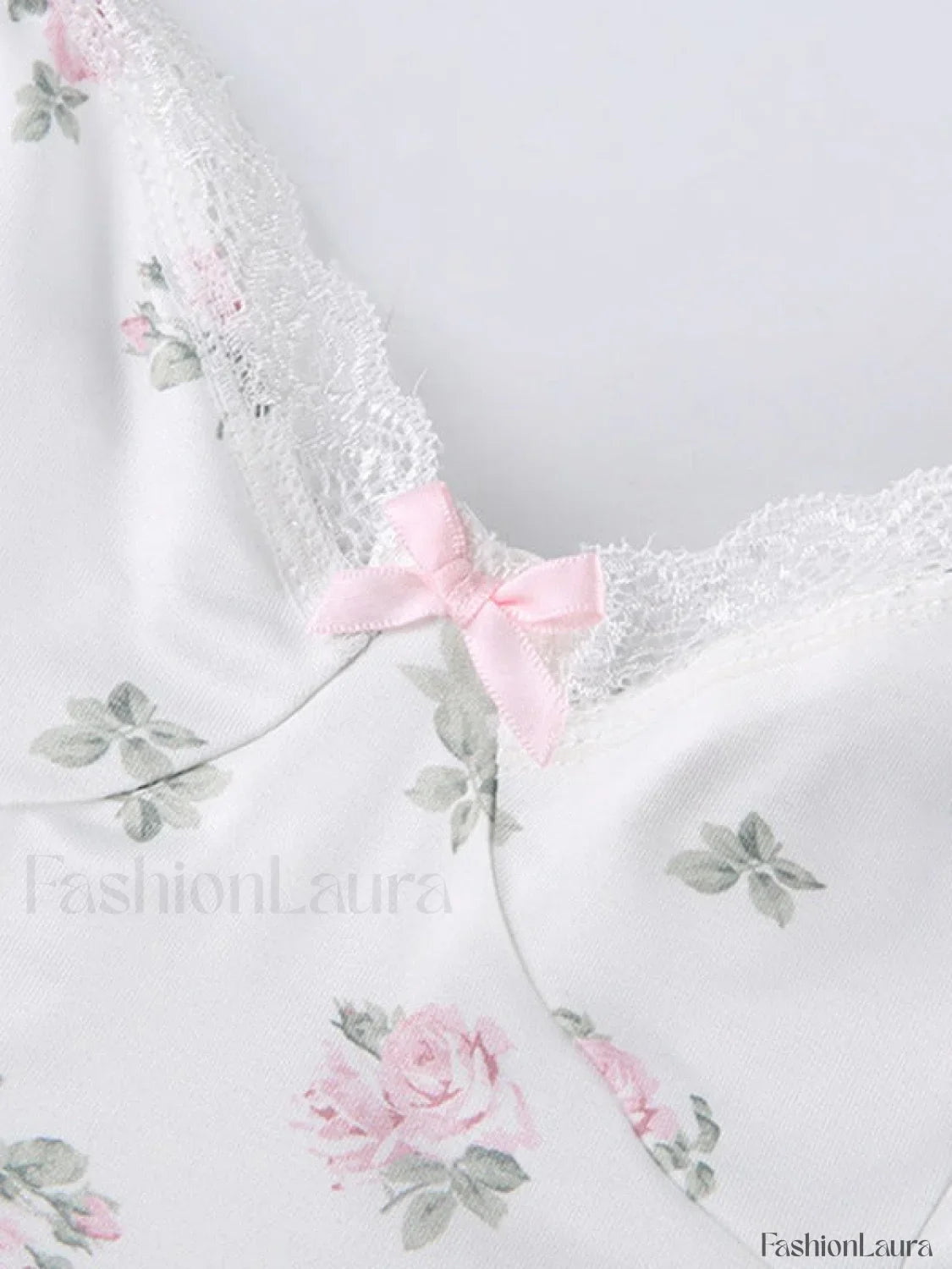 Lace Trim Floral Mini Dress